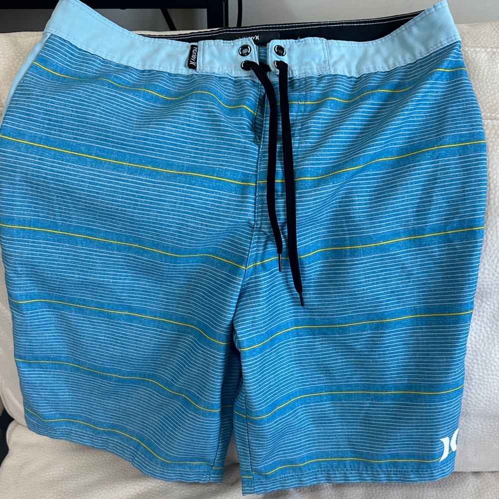Hurley Blue and Yellow Board Shorts Swimwear